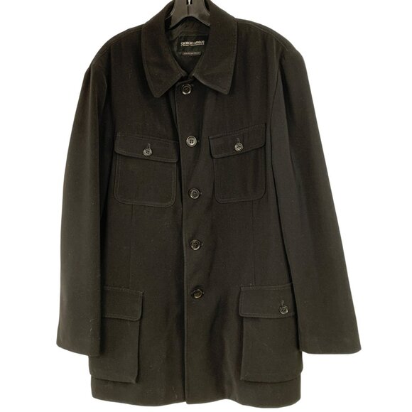 VTG 90s Giorgio Armani Mens Italy Black Jacket Button-Up Size 40 US RX10346 - Picture 12 of 12